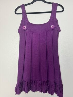 Funky People Purple Knit Tank with Button Accents